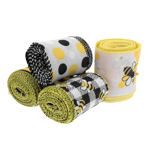 OUNONA 4 Rollen Drucke Geschenkband Dekorationsband für Bastelarbeiten Verpackungen und Diy Projekte Langlebig und Leicht für Feste und Dekorationen OUNONA 4 Rollen Drucke Geschenkband Dekorationsband für Bastelarbeiten Verpackungen und Diy Projekte Langlebig und Leicht für Feste und Dekorationen von OUNONA