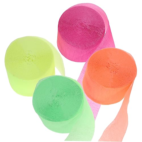 OUNONA 4 Rollen Fünffarbige Fluoreszierende Krepppapier für Partydekorationen Teiliges aus Leuchtendem Orange Grün und Gelb für Diy Hintergründe Blumen und Girlanden OUNONA 4 Rollen Fünffarbige Fluoreszierende Krepppapier für Partydekorationen Teiliges aus Leuchtendem Orange Grün und Gelb für Diy Hintergründe Blumen und Girlanden von OUNONA