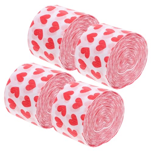 OUNONA 4 Rollen Liebespapierrolle Valentinstags Organzabeutel Valentinstagsband Krepppapier Luftschlangen Papiergirlande Rosa Tür Luftschlangen Rosa Luftschlangen Valentinstags Party von OUNONA
