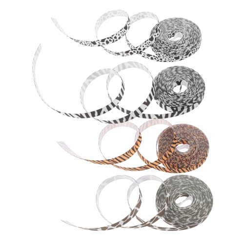 OUNONA 4 Rollen Tiermuster Geschenkband Breit pro Weiches Langlebiges Ripsband mit Tiger Giraffe Zebra und Kuhmotiv für DIY Basteln und Geschenkverpackung OUNONA 4 Rollen Tiermuster Geschenkband Breit pro Weiches Langlebiges Ripsband mit Tiger Giraffe Zebra und Kuhmotiv für DIY Basteln und Geschenkverpackung von OUNONA