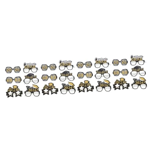 OUNONA 4 Sätze Brille Für Die Abschlusssaison Abschluss- Brillenklasse 2024 Abschlussbrillenrahmen Teller Grad-brille Abschlussbrille 2024 Partygeschenke Papier 6 Stück * 4 von OUNONA