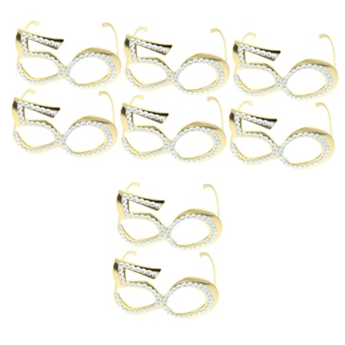 OUNONA 4 Sätze Brille Mit Strass Zahlenrahmen Kreative Fotorequisiten Für Geburtstagsfeiern Für Erwachsene Und Verschiedene Anlässe 2 Stück * 4 von OUNONA