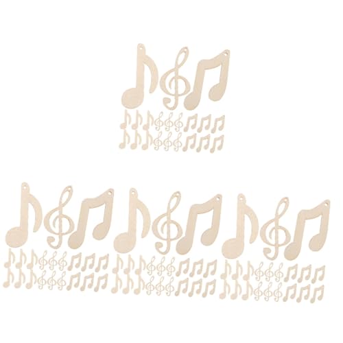 OUNONA 4 Sätze Dekorative Musiknoten Holzscheiben Diy Bastelmaterial Für Projekte Blanko Leicht Geschliffen Für Scrapbooking Partys Und Geschenkideen 30 Stück * 4 von OUNONA