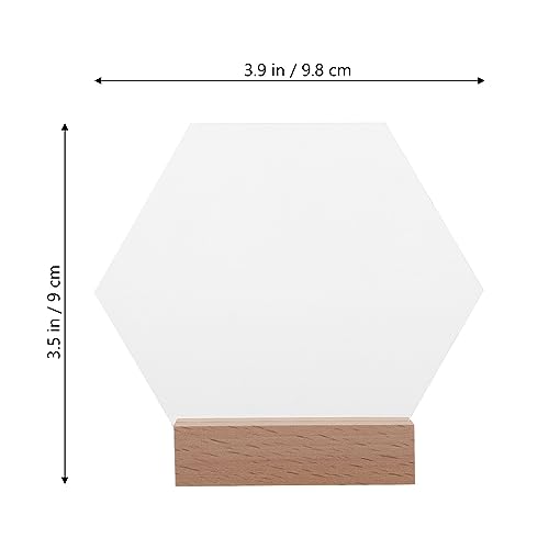 OUNONA 4 Stck. Klarer Sechseckiger Tischständer mit Holzunterlage Diy Platzkarten für Hochzeiten Partys und Feiern Dekorativ und Praktisch OUNONA 4 Stck. Klarer Sechseckiger Tischständer mit Holzunterlage Diy Platzkarten für Hochzeiten Partys und Feiern Dekorativ und Praktisch von OUNONA