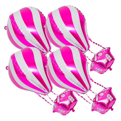 OUNONA 4 Stück Heizballon Heißluftballon Dekoration Ballondekorationen zum Geburtstag Partyballon Folienballons für Helium Heißluftballon für Party Aluminiumballons Aluminiumfolie Rosy von OUNONA