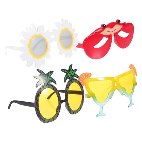 OUNONA 4 Stück Strandparty-Brille lustig Gläser für die Luau-Party Sonnenbrille tropisch Kostümbrillen dekorative Partybrille Neuheit Party Brille Foto -Requisiten Abs von OUNONA