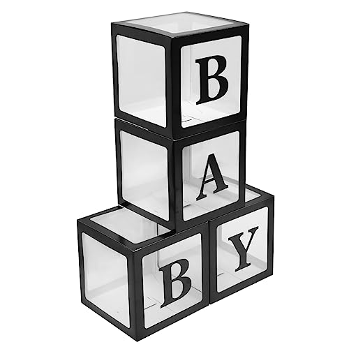 OUNONA 4 Stück Teiliges Ballonbox für Babyparty und Geburtstagsfeier Transparente Dekoration Karton für Kreative Arrangements und Foto Backdrops von OUNONA