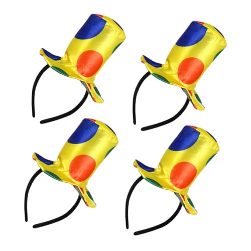 OUNONA 4 Stück Teiliges Clown Stirnband Buntes Karneval Zirkus Haarband Lustige Clown Kopfbedeckung für Halloween Geburtstagsfeiern und Fasching Geeignet für Erwachsene von OUNONA