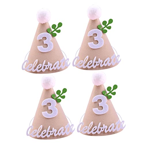 OUNONA 4 Stück Teiliges Geburtstags Hüte für Diy Partyhüte aus Hochwertigem Weichem Vliesstoff für Babyfeiern Kostümpartys von OUNONA