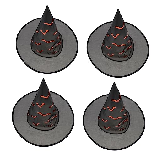 OUNONA 4 Stück Teiliges Halloween Hexenhüte Einzigartige Kostümrequisiten für Maskerade und Halloween Partys Dekorativ für und Außenbereiche von OUNONA