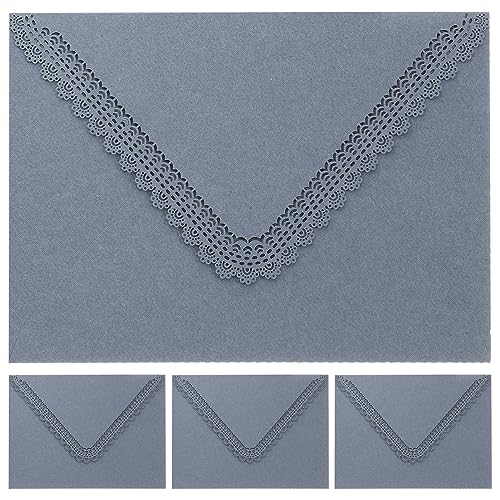 OUNONA 4 Stück Teiliges Hochzeitseinladungsumschläge mit Filigranem Design Nebelblau für Einladungen Grußkarten und OUNONA 4 Stück Teiliges Hochzeitseinladungsumschläge mit Filigranem Design Nebelblau für Einladungen Grußkarten und von OUNONA