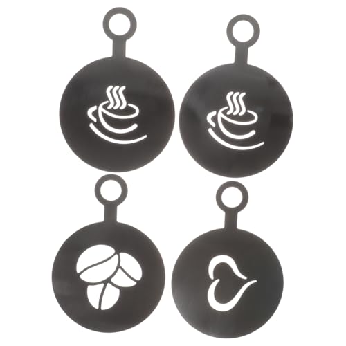 OUNONA 4 Stück Teiliges Kaffee Latte Art Schablonen Wiederverwendbare Kaffeeverzierungsvorlagen Flexible und Leicht zu Reinigende Bar Zubehör Vorlagen für Cappuccino und Milchschaum OUNONA 4 Stück Teiliges Kaffee Latte Art Schablonen Wiederverwendbare Kaffeeverzierungsvorlagen Flexible und Leicht zu Reinigende Bar Zubehör Vorlagen für Cappuccino und Milchschaum von OUNONA