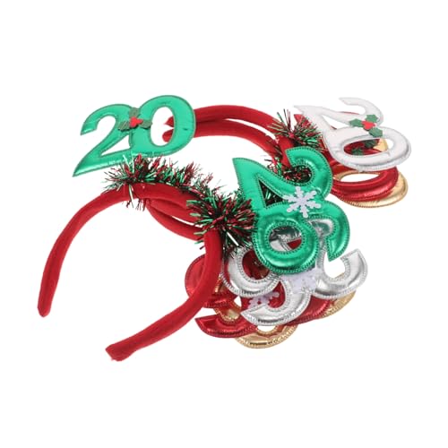 OUNONA 4 Stück Teiliges Neujahrs-stirnband mit Glitzerschneeflocken und Beerendekor Buntes Party-accessoire für Festliche Feierlichkeiten Bequemes und Leichtes Haarband für Silvester von OUNONA