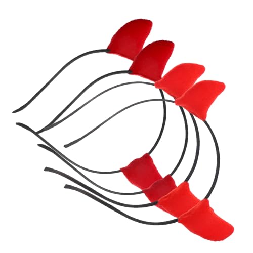 OUNONA 4 Stück Teiliges Teufelshorn Haarreif Weiche Stirnbänder in Rot und Bequemes Halloween Kopfschmuck Accessoire für Damen für Cosplay und Party Mottos Atmungsaktiv und von OUNONA
