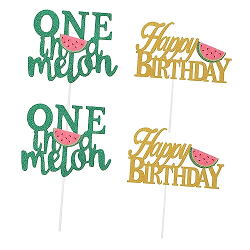 OUNONA 4 Stück Teiliges Wassermelonen Kuchen Dekorationsset für Feiern Tortendeko für Geburtstagsfeier Babyparty und Fotos und Festliche von OUNONA