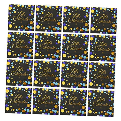 OUNONA 40 Stück Papierserviette Geburtstagsfeier goldene Servietten Goldfolie party zubehör party accessoires geschirrtücher Grad Serviette Partei Gewebe jungfräulicher Zellstoff Black von OUNONA