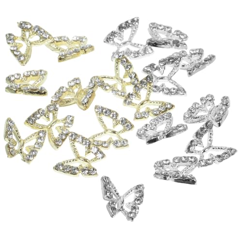 OUNONA 40 Stück Teiliges Schmetterlings Nagelcharms Nagelschmuck für Maniküre Dekorationen Geeignet für Hochzeiten Partys und Alltag Vielseitige Anwendung Gel und Kunstnägeln von OUNONA