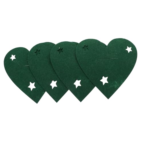 OUNONA 4Stücke Weihnachtsbesteckhalter Herzform Grüne Tischdeko Für Partys Und Festlichkeiten Zubehör Für Weihnachten Und Feiern Cutlery Bags Für Gabeln Und Messer von OUNONA