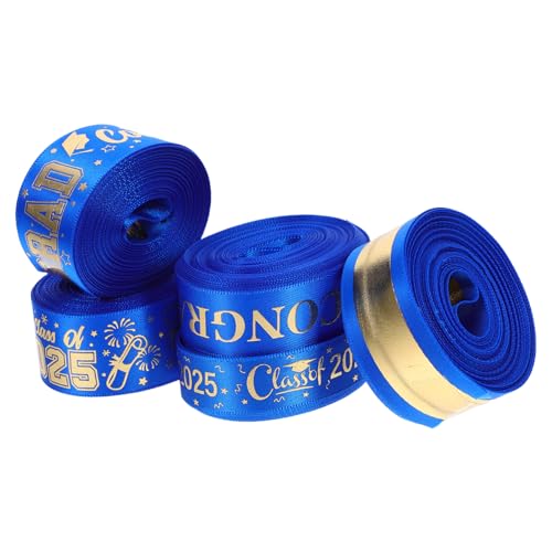 OUNONA 5 Rollen Polyester Geschenkband Yards für Abschlussfeiern Diy Schleifenband für Dekoration Geschenkverpackung Blumensträuße und Bastelprojekte Breit von OUNONA
