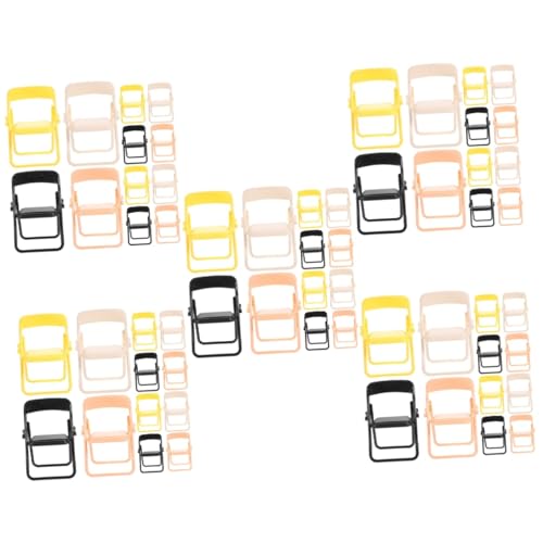 OUNONA 5 Sätze Mini-Stuhl Zubehör Für Puppenhäuser Miniatur-stuhlmodell Winzige Möbel Miniaturmöbel Puppenhausmöbel Und Zubehör Mini-möbelmodell Mini-klappstuhl Hoch 12 Stück * 5 von OUNONA