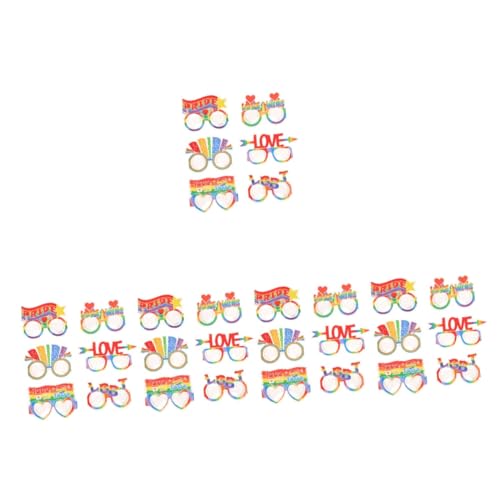 OUNONA 5 Sätze Pride Parades Brillen Teiliges Aus Papier Lustige Kostümbrille Für Karneval Festliche Eyeglasses Für Lgbt Events Und Partys Dekorative Accessoires Für Freunde 6 Stücke * 5 von OUNONA