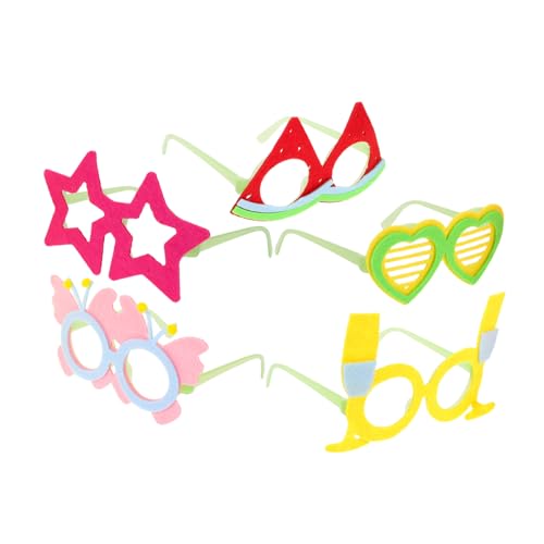 OUNONA 5 Stück Cartoon Brillen „Happy Birthday“ Dekorationen Lustige Brillen Für Ausgefallene Fotoautomaten Requisiten Lustige Hawaii Party Happy Birthday von OUNONA