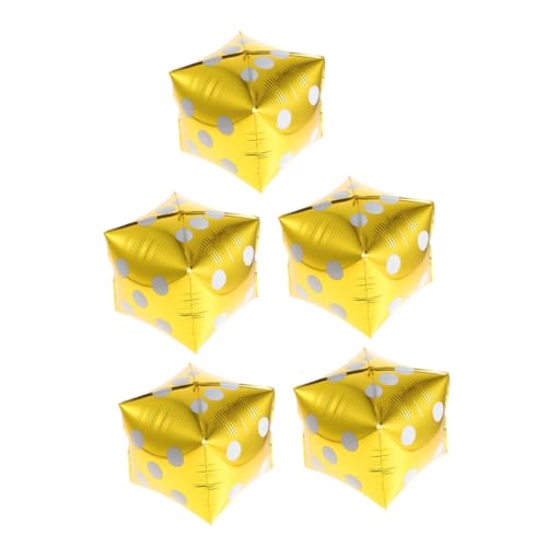 OUNONA 5 Stück Luftballons aus Aluminiumfolie Goldene Würfelform Party Dekoration für Hochzeiten Geburtstagsfeiern und Themen Events von OUNONA
