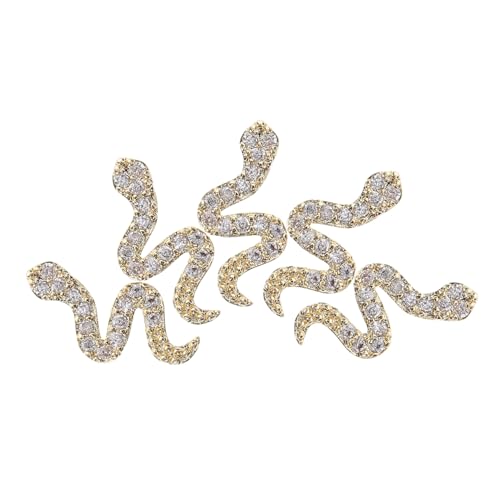 OUNONA 5 Stück Retro Snake Nail Art Charms mit Strass Gothic Metall Schlangen Nagelstuds für DIY Maniküre und Nageldesign Glamouröse Goldene Nagelschmuck Zubehör OUNONA 5 Stück Retro Snake Nail Art Charms mit Strass Gothic Metall Schlangen Nagelstuds für DIY Maniküre und Nageldesign Glamouröse Goldene Nagelschmuck Zubehör von OUNONA
