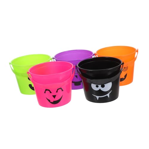 OUNONA 5 Stück Teiliges Halloween Süßigkeiten Eimer Bunte Kunststoff Kürbis Eimer mit Stabilem Henkel für Trick Treat und Partydekorationen Kinderfreundlich und Vielseitig Verwendbar OUNONA 5 Stück Teiliges Halloween Süßigkeiten Eimer Bunte Kunststoff Kürbis Eimer mit Stabilem Henkel für Trick Treat und Partydekorationen Kinderfreundlich und Vielseitig Verwendbar von OUNONA