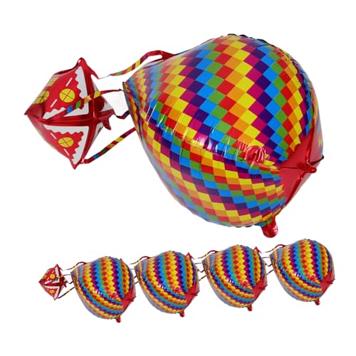 OUNONA 5 Stück Teiliges Heißluftballon Folienballons Dekoration für Geburtstagsfeiern und Feste Sicher aus Aluminiumfolie zu Montieren Perfekter Fotohintergrund von OUNONA