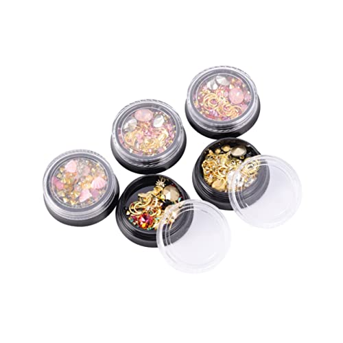 OUNONA 5 Stück Teiliges Nagel Charms Stern Mond Maniküre Sticker Strass Dekorationen Hochwertige Nail Art Rhinestones für Kreative Nageldesigns Geeignet für Salon und Zuhause von OUNONA