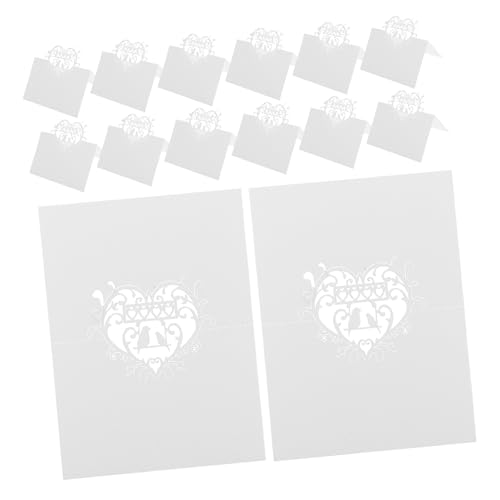 OUNONA 50 Stück Romantische Hochzeits-tischkarten mit Eleganten Love Bird Motiven Gefaltete Platzkarten für Individuelle Namensbeschriftung Vielseitige Dekoration für Empfänge und von OUNONA