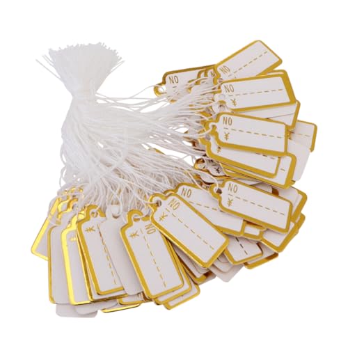 OUNONA 500 Stück Papier Preisschilder mit Faden Handbeschriftbare Schmuck Preisetiketten für Einzelhandel Haltbare Hängende Preisschilder für Schmuck für Supermärkte und Geschäfte von OUNONA