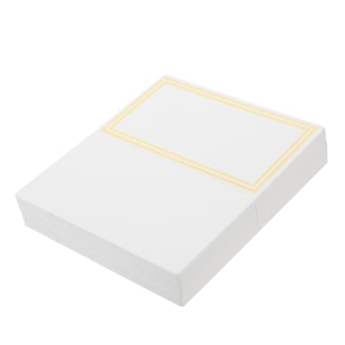 OUNONA 50Stücke Hochzeit Tischkarten Leere Platzkarten Mit Goldprägung Hochzeitsnamenskarten Für Tischdekoration Für Sitzordnung Und Gästeinformation von OUNONA