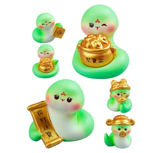 OUNONA 6 Stück Glücksschlangen Ornamente Maskottchen Dekoration Schlangenfigur Charm Schlangenfigur Schlangenkunst Mini Schlangenjahr 2025 Schlangenstatue Schlangendekor Neue von OUNONA
