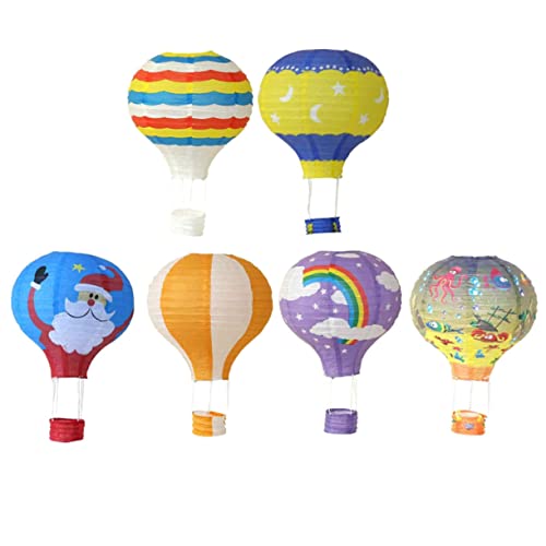 OUNONA 6 Stück Heißluftballon kinderzimmer wanddeko wandpolsterung kinderzimmer ballon dekoration set luftbalondeko Geburtstag hängende Verzierungen Partyzubehör Hängedekoration Zweig von OUNONA