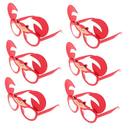 OUNONA 6 Stück Krabben-sonnenbrillen Lustige Hawaii Partybrille Strandfoto Requisite Kreative Karnevalsbrille für Sommer Strandurlaub und Luau Mottoparty von OUNONA