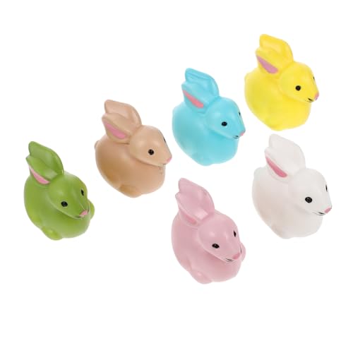 OUNONA 6 Stück Teiliges Deko mit Realistischen Kunststoff Tierfiguren in Pastellfarben Detailreiche Tierdekoration für Tisch Regal Wohnzimmer für Festliche Frühlings und von OUNONA