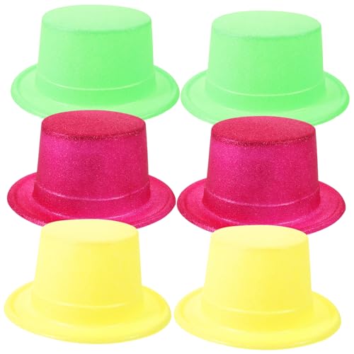 OUNONA 6 Stück Teiliges Fluoreszierende Papier Tophüte Diy Partyhüte Leichte Allergiefreie Kopfbedeckungen für Cosplay und Festliche Anlässe Bunte Farbmischung von OUNONA