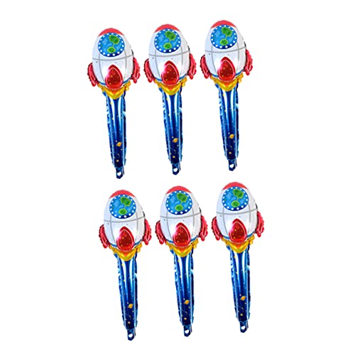 OUNONA 6 Stück Teiliges Raketen Aluminium Folienballons für Geburtstagsfeiern für Kinderpartys Hochzeiten und Jubiläen von OUNONA
