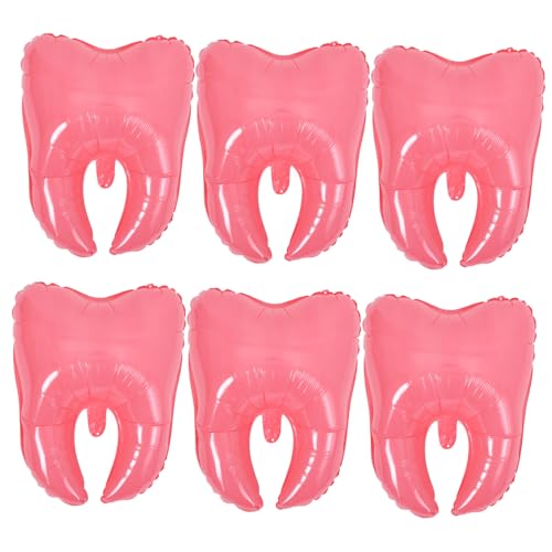 OUNONA 6 Stück Zahnballon Partyballons mit Zähnen dekorative Luftballons zum Geburtstag süße Luftballons Zähne Dekoration Abschluss Ballon Abschlussballons Sport Rosa von OUNONA
