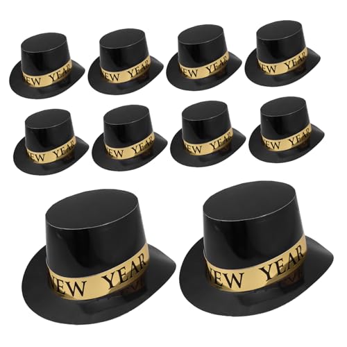 OUNONA 6 Stück schwarzgoldener Hut Papierhüte Frohes neues Jahr frohes neues jahr hut Papierhüte für das neue Jahr Frohe Neujahrshüte Frohes neues Jahr Partyhüte von OUNONA