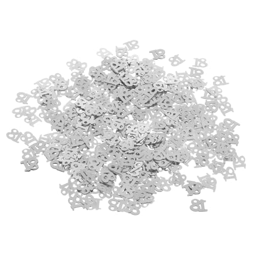 OUNONA 600 Stück Monochrome Geburtstag Konfetti Silbern für Altersfeier Glitzernde Dekoration für Partys Hochzeiten und Diy Einladungen von OUNONA