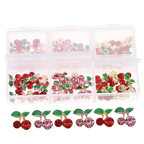 OUNONA 60Stücke Kirsche Nageljuwelen Strasssteine für DIY Nagelkunst Glitzernde Dekorationen für Nageldesigns für Gestaltung und Besondere Anlässe OUNONA 60Stücke Kirsche Nageljuwelen Strasssteine für DIY Nagelkunst Glitzernde Dekorationen für Nageldesigns für Gestaltung und Besondere Anlässe von OUNONA