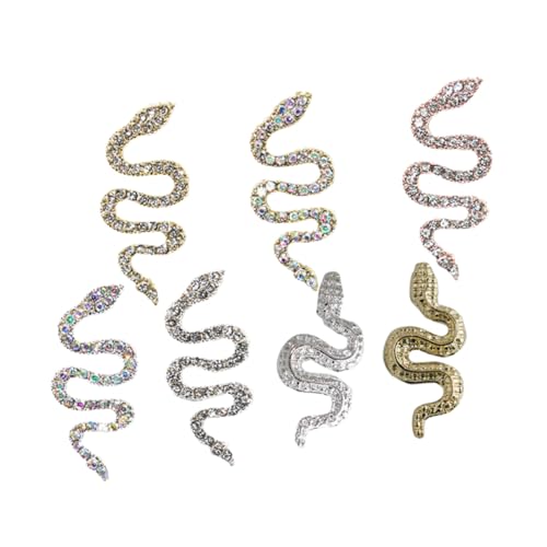 OUNONA 7 Stück Teiliges Nagel Strass Schlange Design aus Langlebiger Legierung Funkelnde Nail Rhinestones für Kreative Maniküre Modische Frauen Nail Art Schmuck für Besondere Anlässe von OUNONA