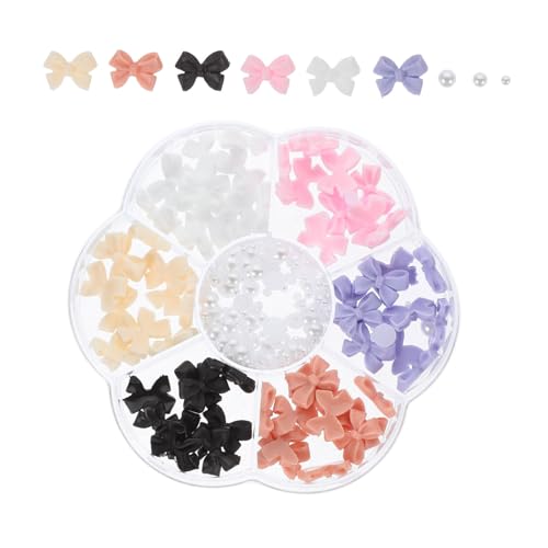 OUNONA 7Gitter Nagelanhänger mit Perlen und Schleifen Nageldekorationen für Stilvolle Nail Art für Maniküre zu Hause Salon Besondere Anlässe OUNONA 7Gitter Nagelanhänger mit Perlen und Schleifen Nageldekorationen für Stilvolle Nail Art für Maniküre zu Hause Salon Besondere Anlässe von OUNONA