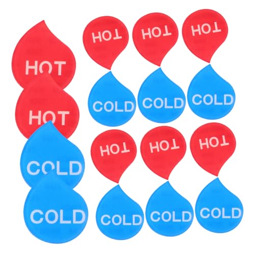 OUNONA 8 Paare Beschilderung für Warm- und Kaltwasser halten heißes Wasser Form Taps kommerziell Hitze Heißwasserthermometer Heiße Aufkleber Wasserhahn heißes kaltes anzeigezeichen Acryl von OUNONA