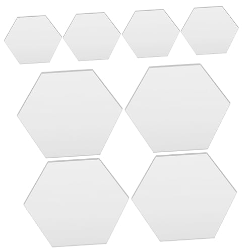 OUNONA 8 Stück Sechseckige Sitzplatte Sitzkarten Herzstück Tischdekoration Hochzeit für Party acrylschild visitenkarten halterung Inhaber der Tischnummer Acryl Tischnummern Zeichen Silver von OUNONA