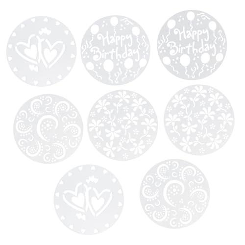 OUNONA 8 Stück Teiliges Cake Art Stencils aus Leichtem Wiederverwendbarem mit Glatter Oberfläche für Tortendeko mit Zuckerpaste Marzipan und Backkunst Einfach zu Reinigen und Sicher von OUNONA
