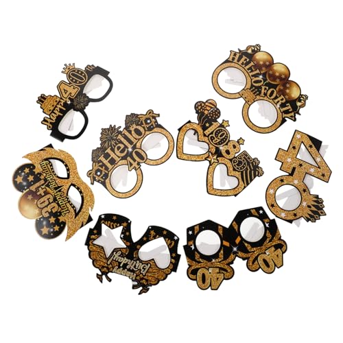 OUNONA 8 Stück Teiliges Geburtstag Papierbrillen Stabile Partybrille Fotorequisiten für Fotokiste Vielseitige Dekorationsbrille für Erwachsene Kreative Geburtstagsfeier OUNONA 8 Stück Teiliges Geburtstag Papierbrillen Stabile Partybrille Fotorequisiten für Fotokiste Vielseitige Dekorationsbrille für Erwachsene Kreative Geburtstagsfeier von OUNONA